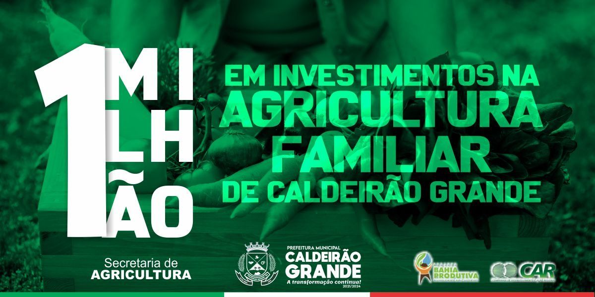 A prefeitura assinou ordem de 1 milhão em investimento na Agricultura familiar no município